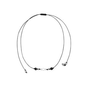 dia strap necklace-black
