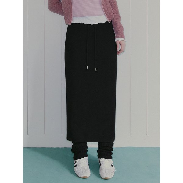 톨드 니트 밴딩 롱 스커트