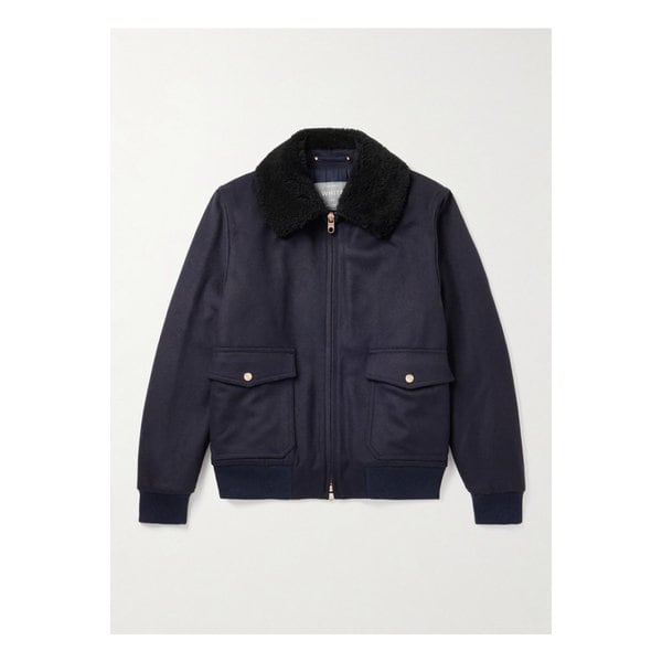 프라이빗 화이트 V.C. 플라이트 재킷 3.0 시어링 트림 울 봄버 재킷 46376663162994591