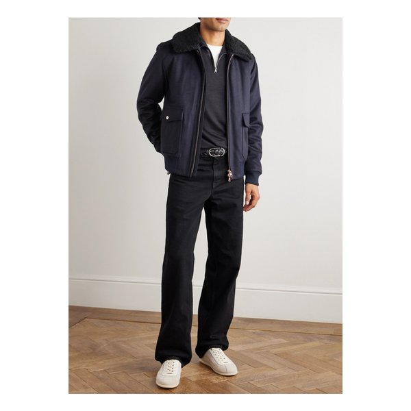 프라이빗 화이트 V.C. 플라이트 재킷 3.0 시어링 트림 울 봄버 재킷 46376663162994591