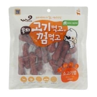제이큐 강아지 웅자 고기껌 소고기랩 애견 육포 간식 200g 1P