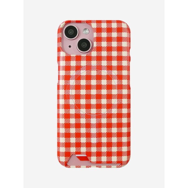 iPhone17시리즈입고[맥세이프하드/카드수납]Red Check Magsafe Hard/Card Phonecase