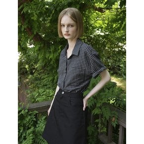 IVY CHECK SHIRTS BLOUSE (BLACK)