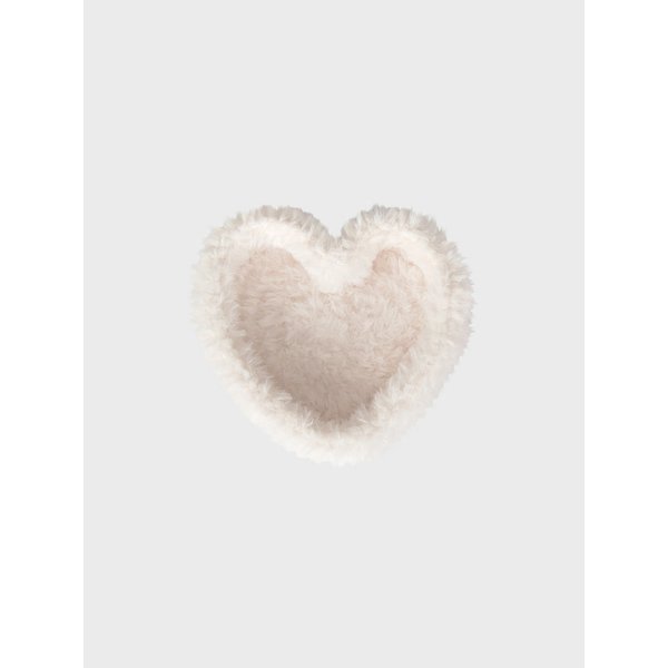 furry heart tray (ivory)