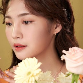 14K 귀걸이 원터치 링 스퀘어 컷팅