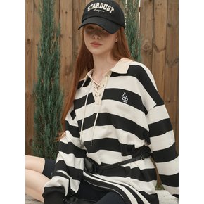 Rope-stripe sweatshirt Black