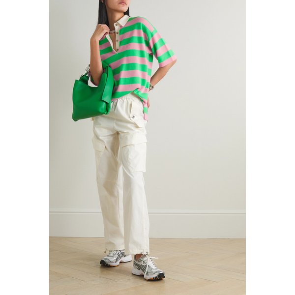 스트라이프 울 캐시미어 혼방 폴로 스웨터 그린 1647597298580470