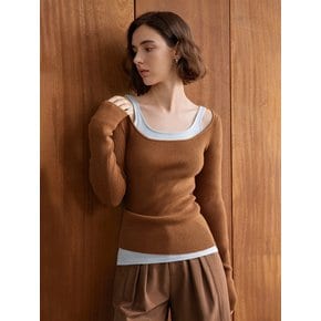 10/11 예약배송_YY_Deep square neck knit top_2color