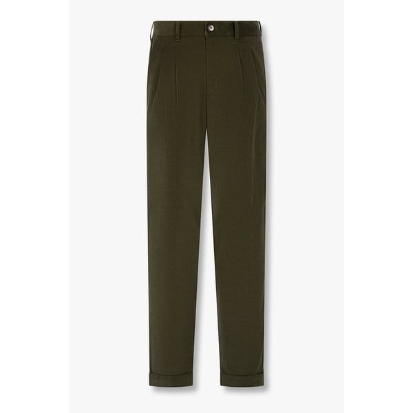 남성 투 턱 플리츠 롤업 헴 치노 팬츠 4615360015000