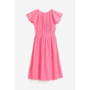 HM 트위스트 면 드레스 - 분홍색