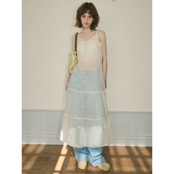 Flower lace layered dress_Ivory(OC25-OPS02)