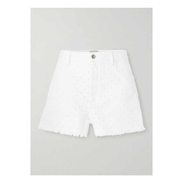 레시아 프레이 퍼포레이티드 데님 쇼츠 화이트 1647597333738143