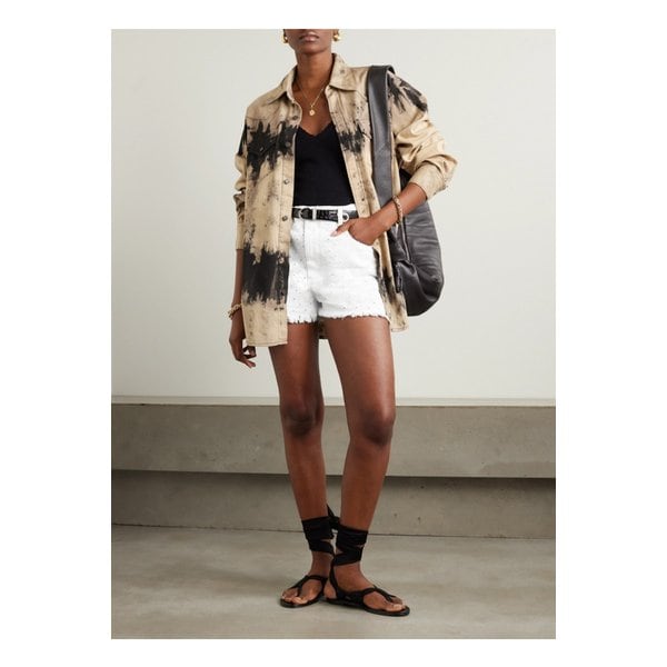 레시아 프레이 퍼포레이티드 데님 쇼츠 화이트 1647597333738143