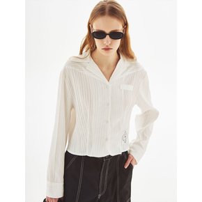 [LINE] Wide Collar Stripe Shirt (2colors)