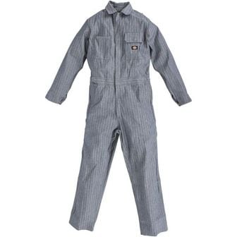  일본 디 점프수트 오버롤 Dickies Mens Cotton Coverall Fisher Stripe Work Pants Long Sleeve