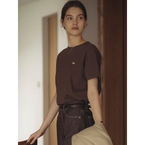 Silket cotton half sleeve t-shirt_Brown