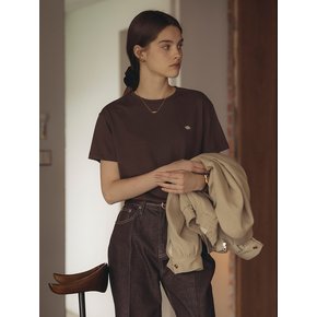 Silket cotton half sleeve t-shirt_Brown