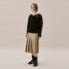 TIE RIBBED SWEATER_BLACK