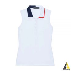 GFORE 지포어 CONTRAST COLLAR SILKY TECH NYLON SLEEVELESS POLO (G4LS23K860C-SNO) (여성 콘트