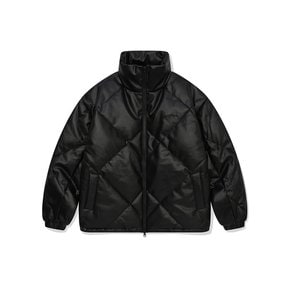 SP_LEATHER_QUILTING_PUFFER_JACKET BLACK