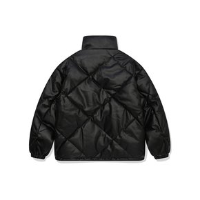 SP_LEATHER_QUILTING_PUFFER_JACKET BLACK