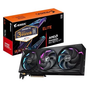 기가바이트 AORUS 라데온 RX 9070 XT ELITE D6 16GB 피씨디렉트