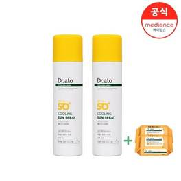 닥터아토 뿌리는 쿨링 선 스프레이 150ml *2입+클렌징티슈 2입