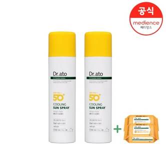 닥터아토 뿌리는 쿨링 선 스프레이 150ml *2입+클렌징티슈 2입