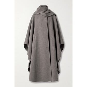 더로우 저스티노 스카프 디테일 케이프 효과 울 코트 46376663162905954