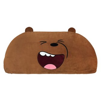 WEBAREBEARS 위베어베어스 극세사 자수 그리즐리 퍼니 반달대쿠션 솜포함