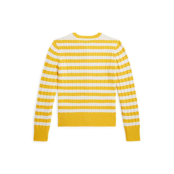 폴로 키즈 여아 7-16세 스트라이프 미니 케이블 코튼 카디건(CWPOSWEG6820605700)