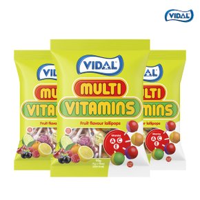 [VIDAL] 비달 멀티비타민 롤리팝캔디 98g (7g x 14개입) 글루텐프리 막대사탕 x 3봉세트