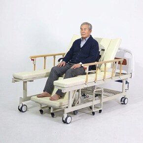 수동 실내 휠체어 일체형 분리타입 LH-ML7 환자침대 변기 샴푸 식사 욕창 자세변환