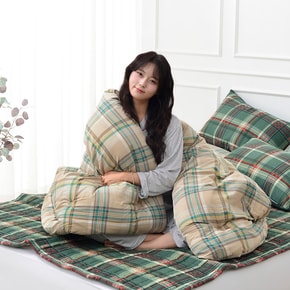 다올피노키오체크 마이크로 워싱 옥수수솜 차렵이불 침구세트 SS/Q