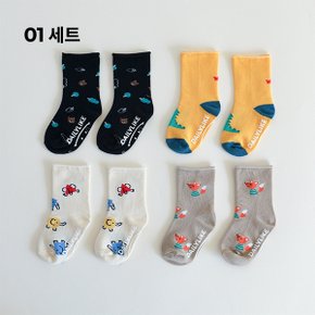 데일리 키즈 돌돌이 삭스 4P