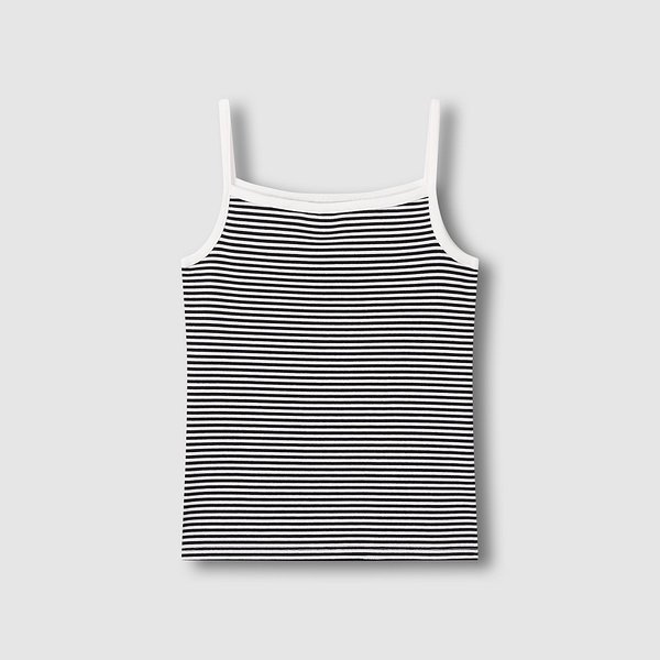 여 코튼 립 스퀘어넥 민소매 티셔츠 J116201095097