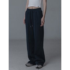 CLOVER PINTUCK SWEAT PANTS_NAVY