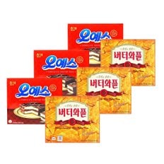 크라운 버터와플 316g x3개 + 해태 오예스 360g x 3개