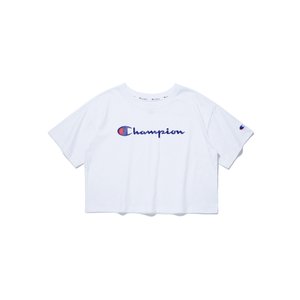 챔피온 [US] 여성 4.5oz. Champion 스크립트 로고 크롭 반팔티셔츠(CKTS3E073ALL)