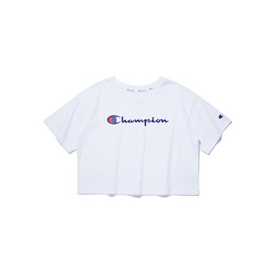 [US] 여성 4.5oz. Champion 스크립트 로고 크롭 반팔티셔츠(CKTS3E073ALL)