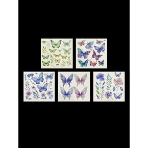 반짝반짝 글리터 나비 꽃 타투 스티커