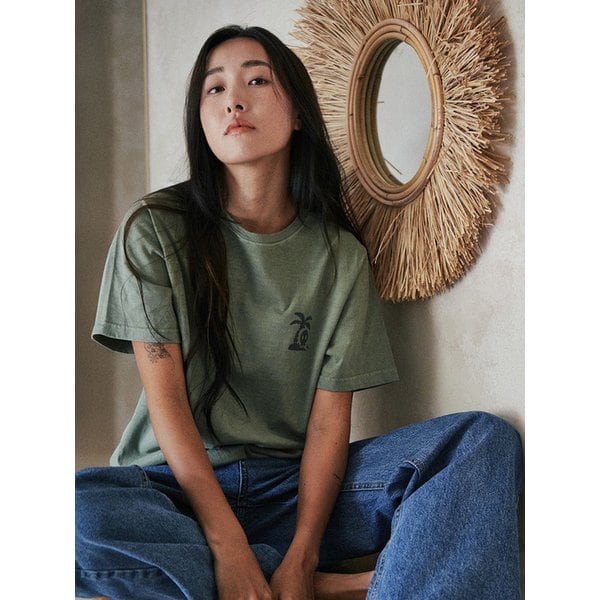 Leilu Dyed Print T-Shirts Khaki