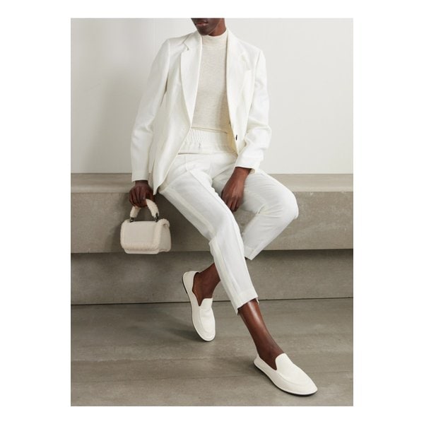 브루넬로쿠치넬리 크롭 우븐 테이퍼드 팬츠 오프 화이트 9649229528782657