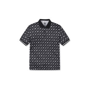 WAAC(왁골프)Men Oblique Pattern Print SS Polo_WMTCM24302BKX