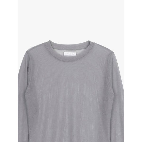 MESH SHEER SIMPLE TOP_GREY