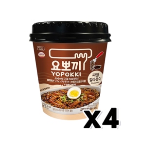 요뽀끼 짜장 컵라볶이 즉석조리 145g x 4개