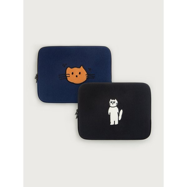 자수 노트북파우치 - 어쩌다 고양이 (아이패드/13/15인치)