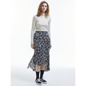 Leopard Mermaid Long Skirt [Black]