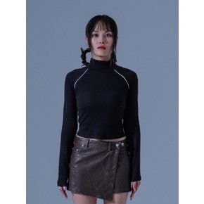 파이핑 터틀넥 티셔츠 블랙 Piping Turtleneck Tshirts BK