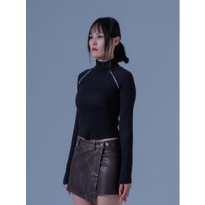 파이핑 터틀넥 티셔츠 블랙 Piping Turtleneck Tshirts BK